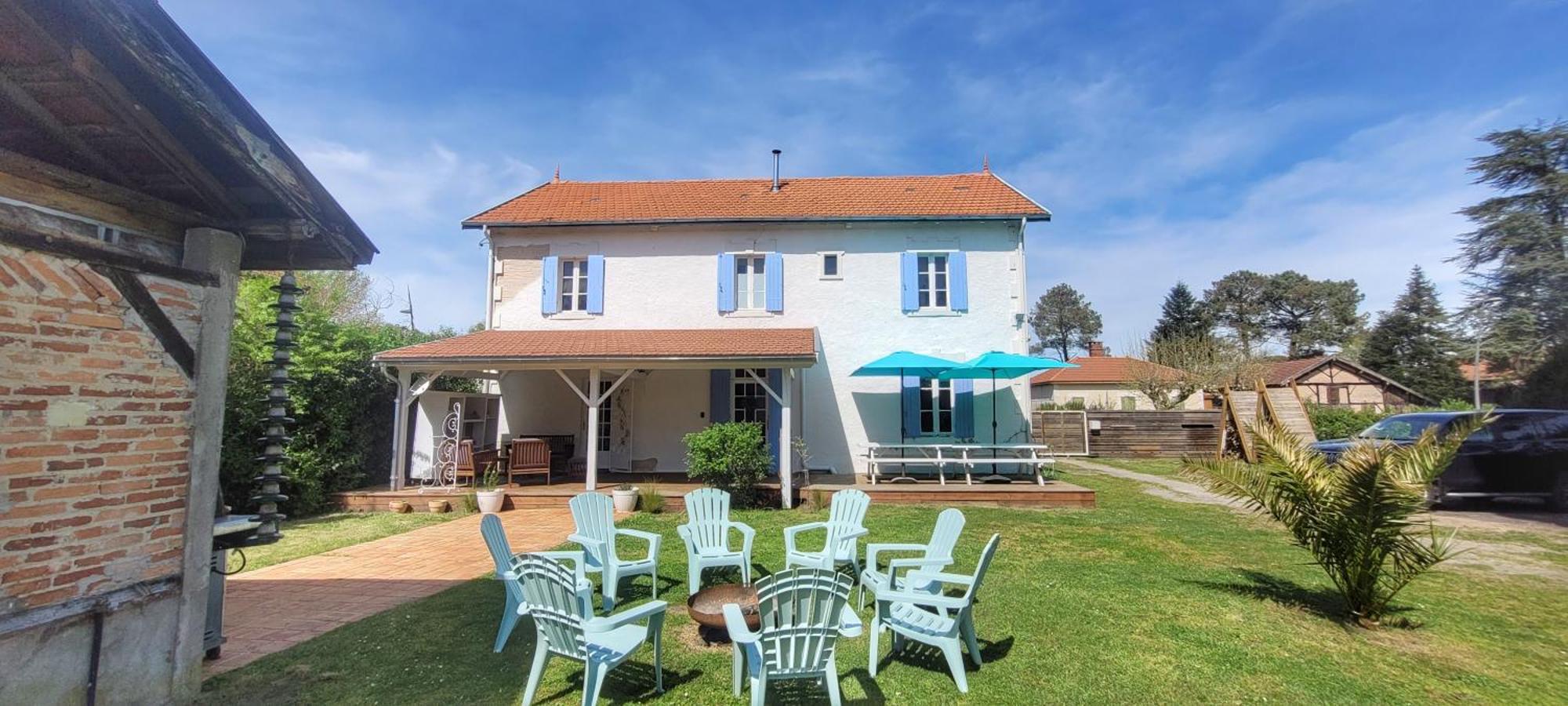 Charmante Maison Dans Les Landes X 10 Avec Piscine Et Salle D Escalade Lue Bagian luar foto